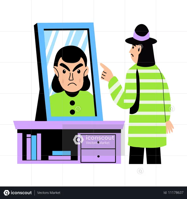 Détective doutant d'une personne  Illustration