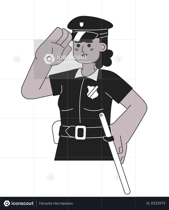 Officier de police détective femme afro-américaine  Illustration