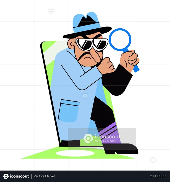 Detective spying  Illustration