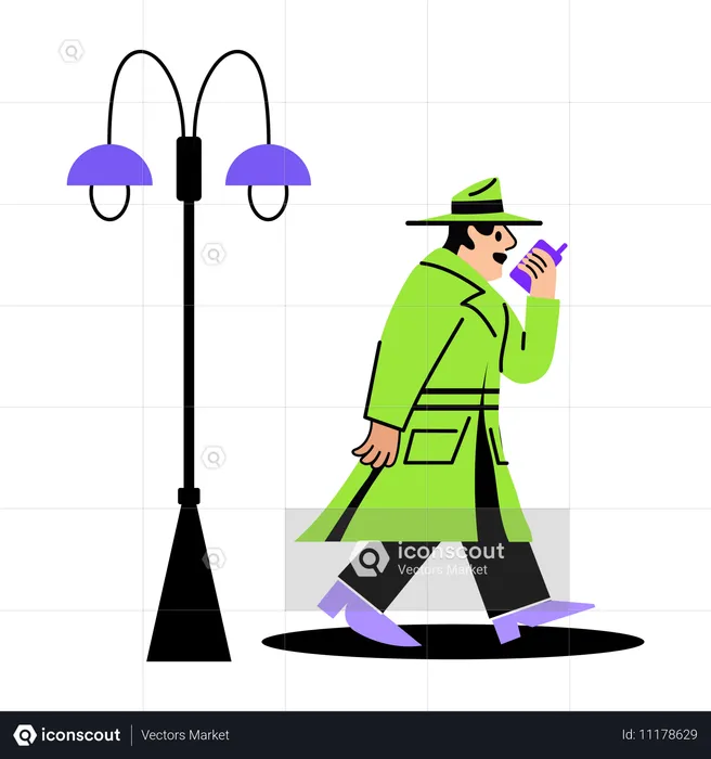 Detective working on mission  Illustration