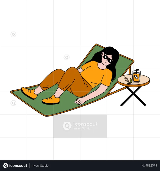 Fille relaxante  Illustration