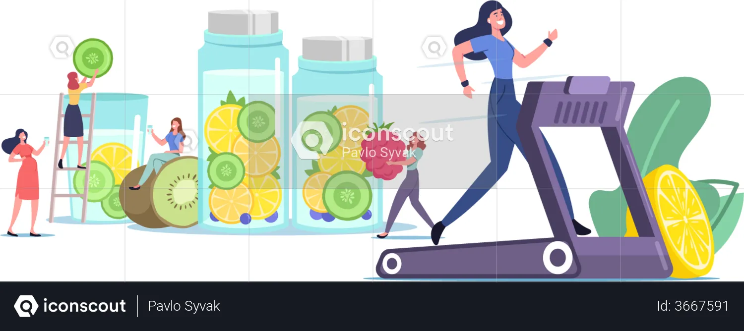 Detox Diet And Healthy Lifestyle  Illustration