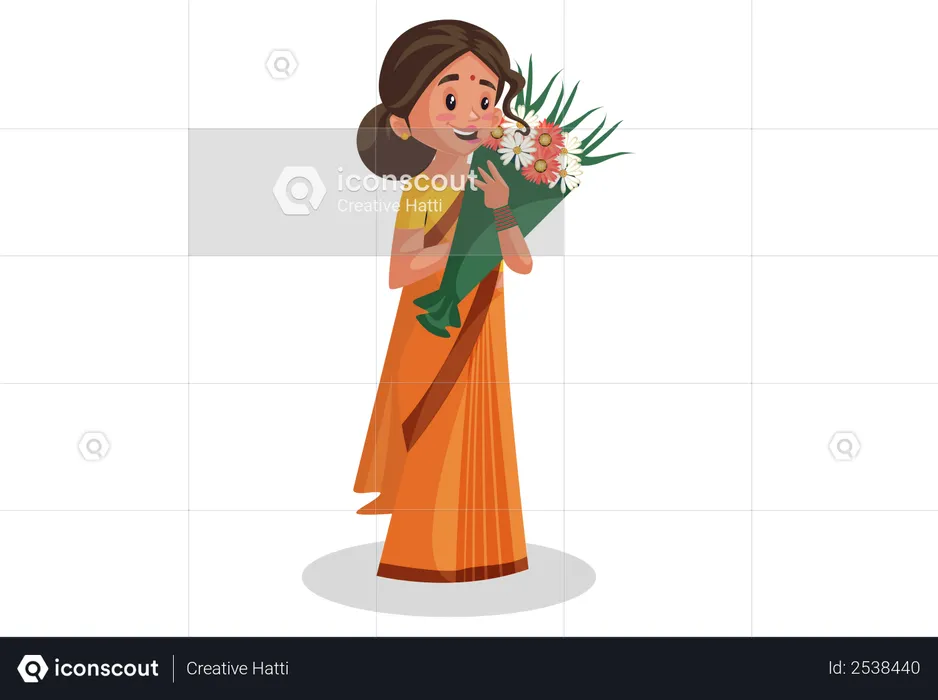 Deusas Sita segurando flores  Ilustração