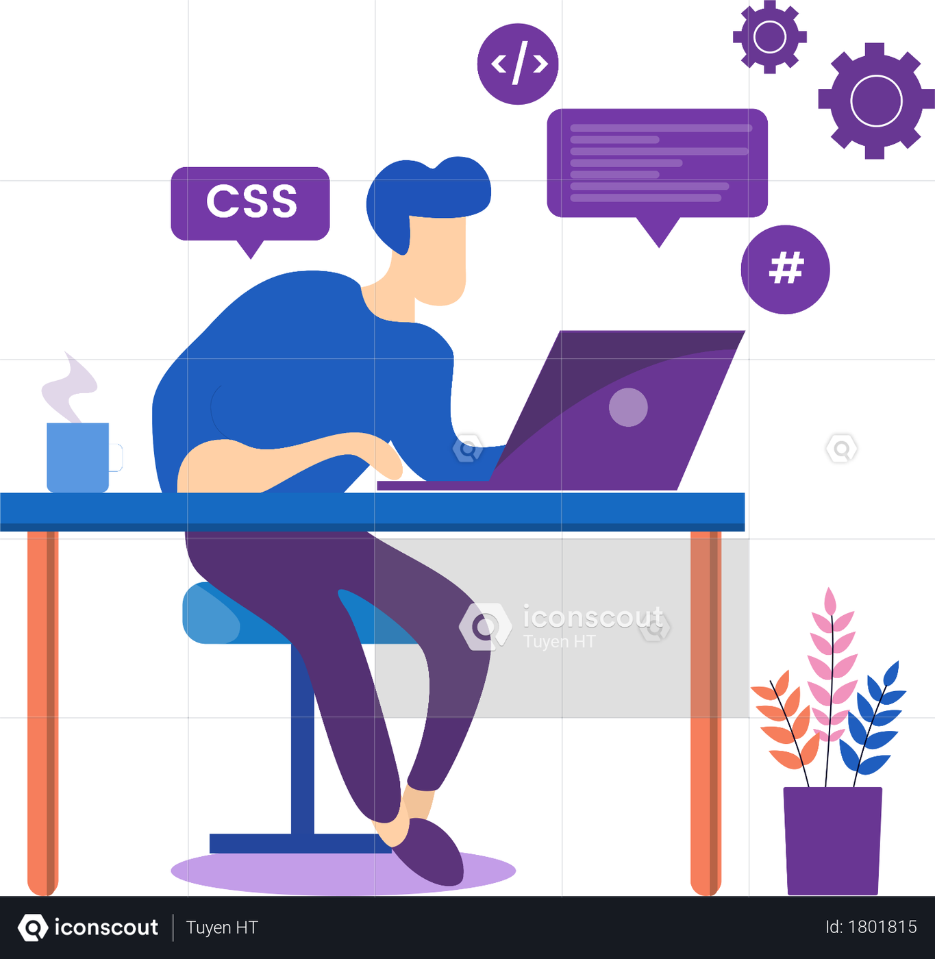 Best Premium Developer Illustration download in PNG & Vector format