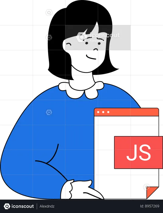 Developer codes in Javascript language  Illustration