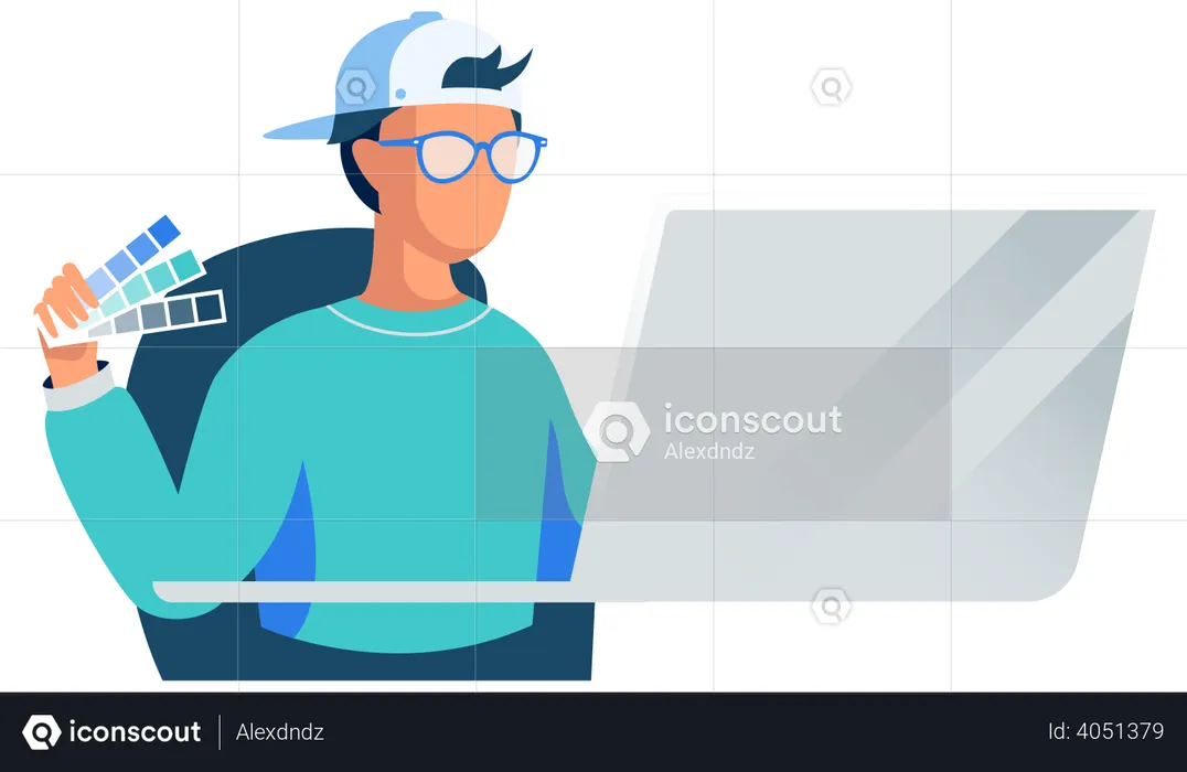 Developer creating UI design  Illustration