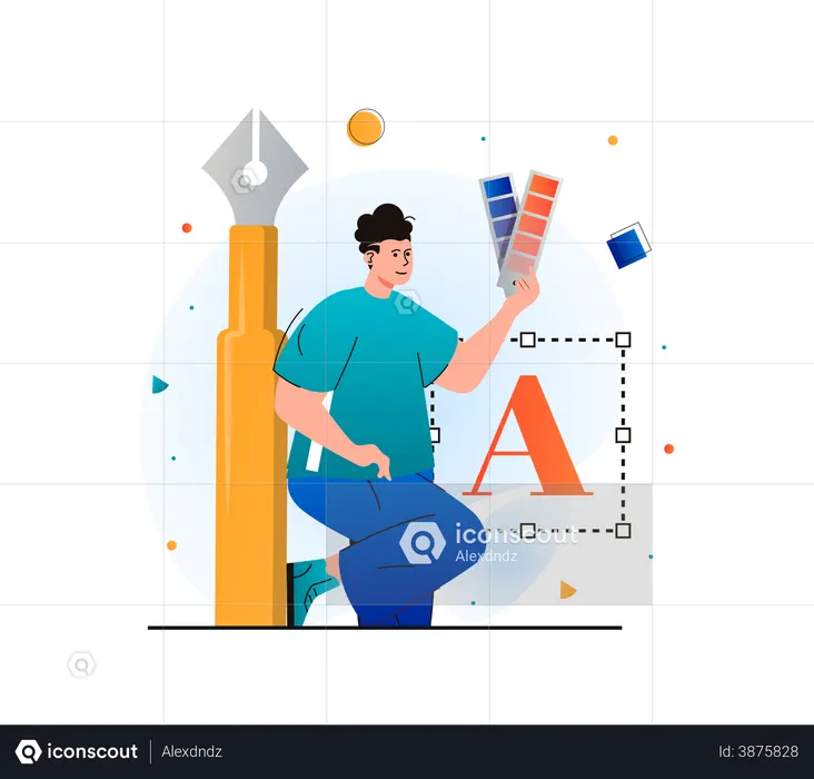 Developer Creating UI Design  Illustration