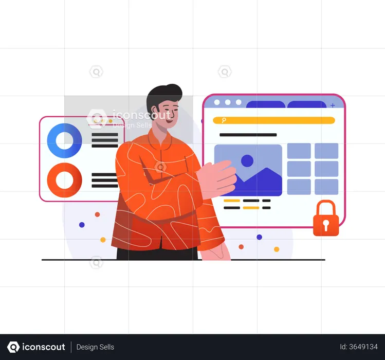 Developer Creating UI Design  Illustration