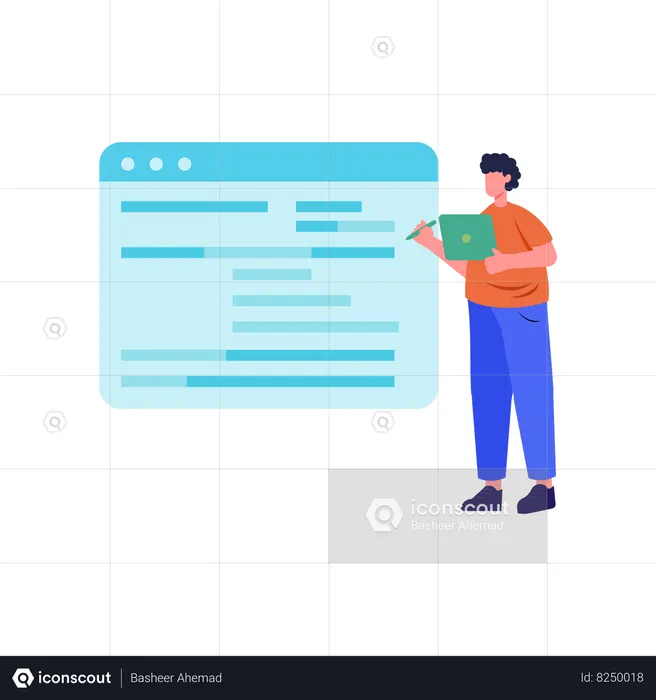 Developer doing programming  Illustration