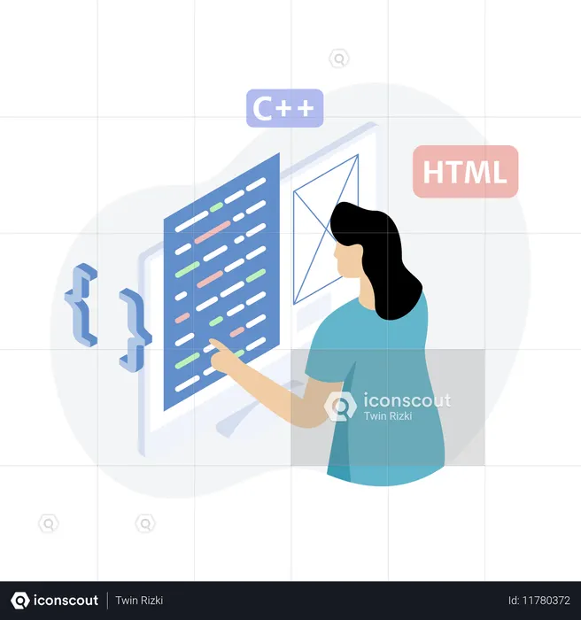 Developer doing web development  Illustration