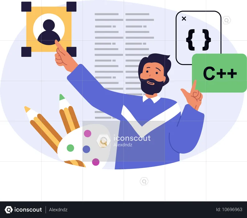 Developer doing website development  Illustration