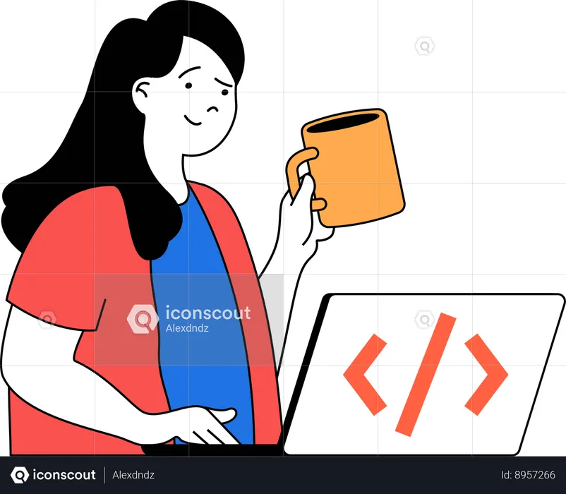 Developer is doing coding  Illustration