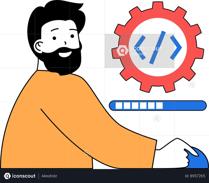 Developer is doing web coding  Illustration