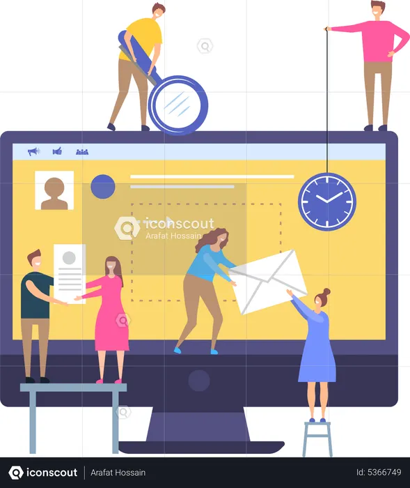 Developer team working project  Illustration