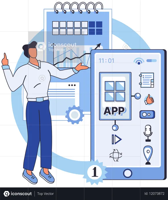 新しい機能のための開発者テストアプリ  イラスト