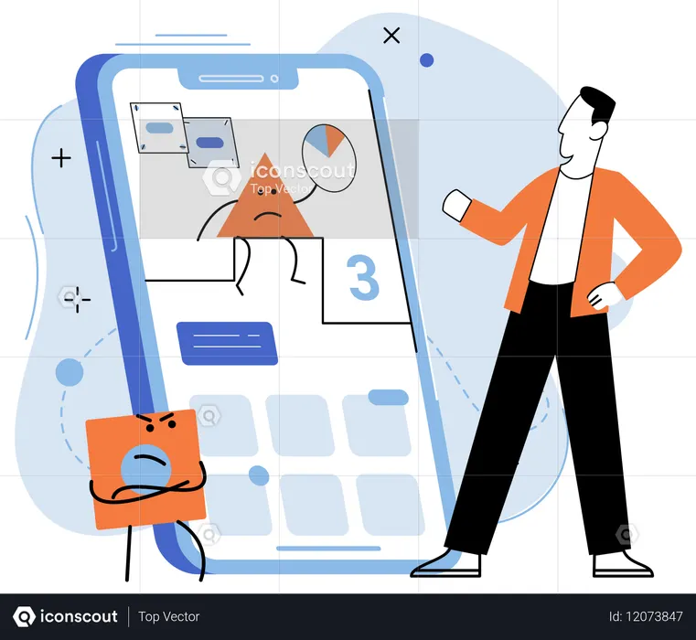 Developer testing app for new features and functionalities  Illustration
