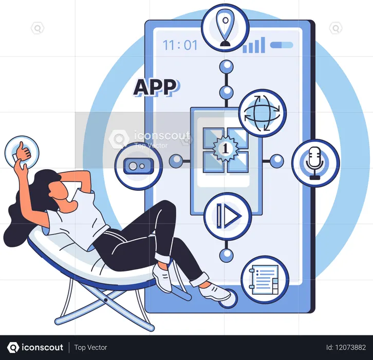 Developer testing app for new features and functionalities  Illustration