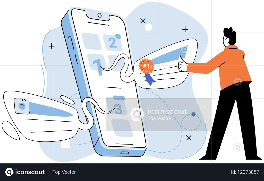 Developer testing app for new features and functionalities  Illustration