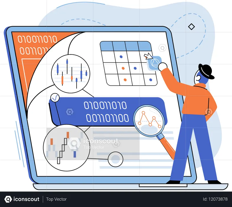 Developer testing app performance  Illustration
