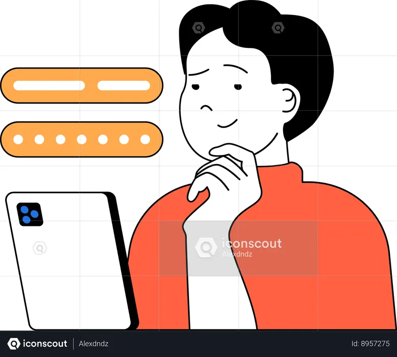 Developer thinks of code lines  Illustration