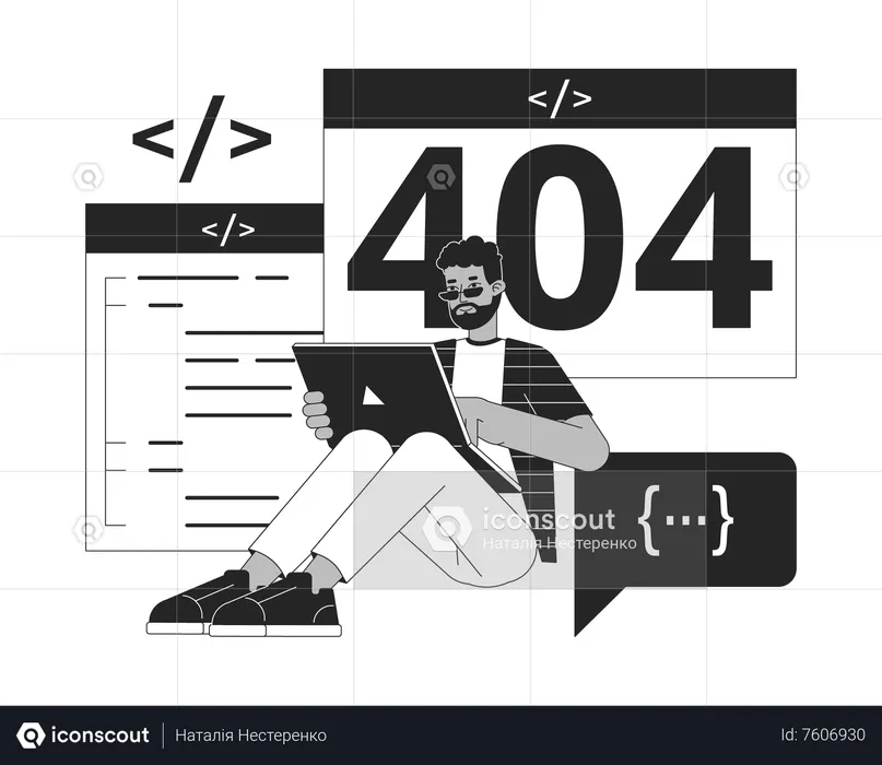Developer website create error 404  Illustration