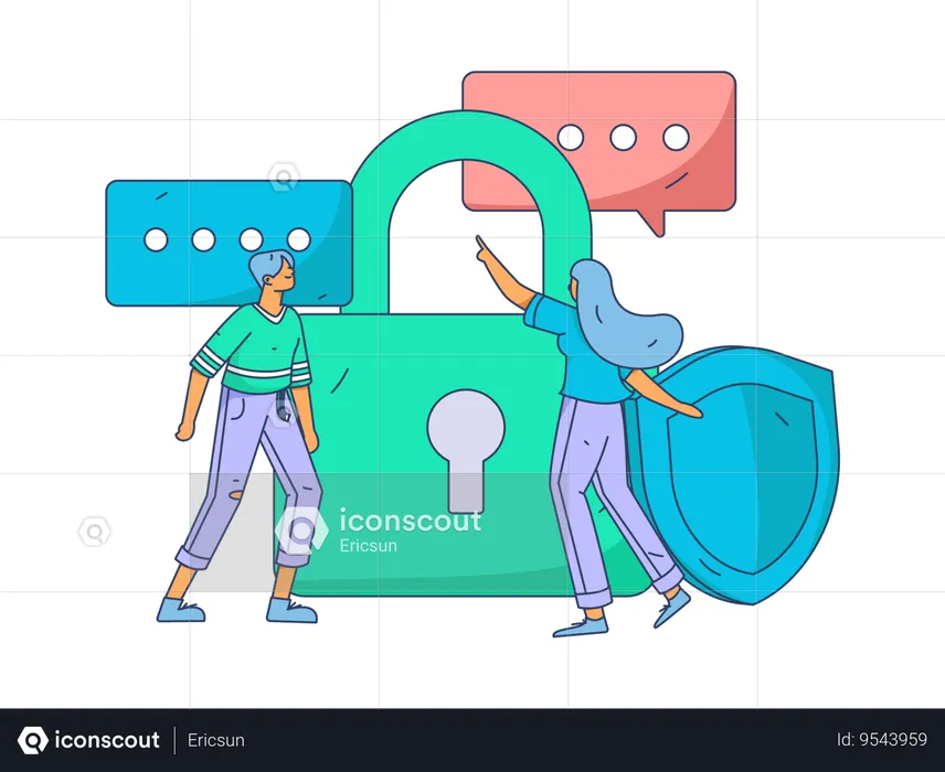 Developer Working On Cyber Security Service Illustration - Free ...