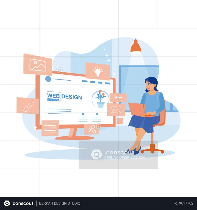 Developer Working On Web Development  Illustration