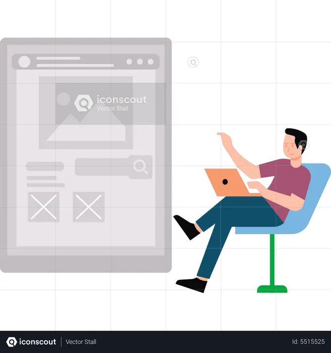 Developer working on web development  Illustration