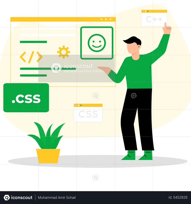 Developer working on website development  Illustration