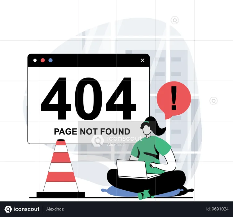 Developer works on 404 error page  Illustration