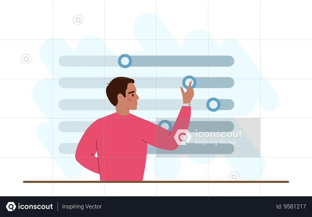 Developer works on application integration  Illustration