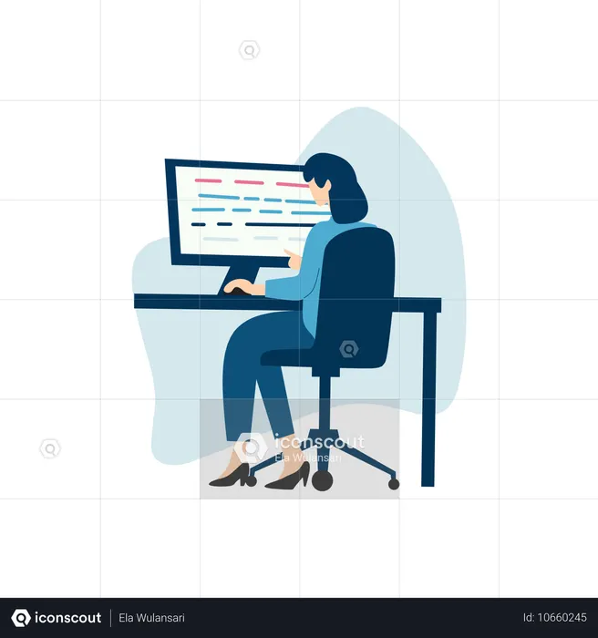 Developer works on application program  Illustration