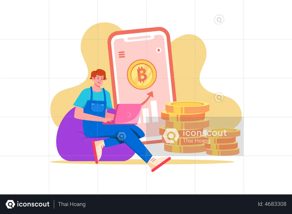 Developers Developing Bitcoin  Illustration