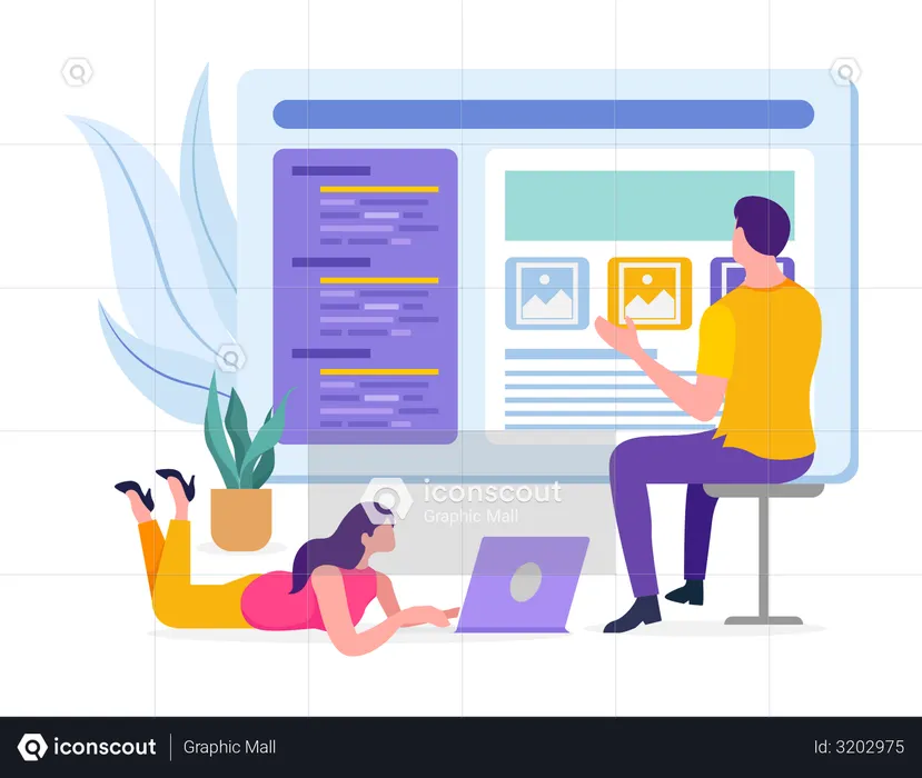 Developers developing website  Illustration