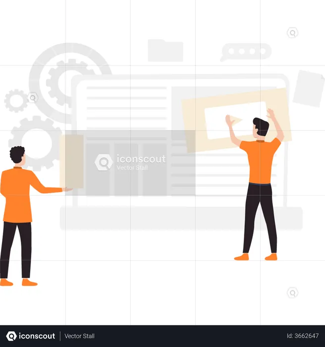 Developers doing web designing  Illustration