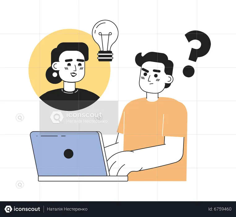Developers in remote team  Illustration