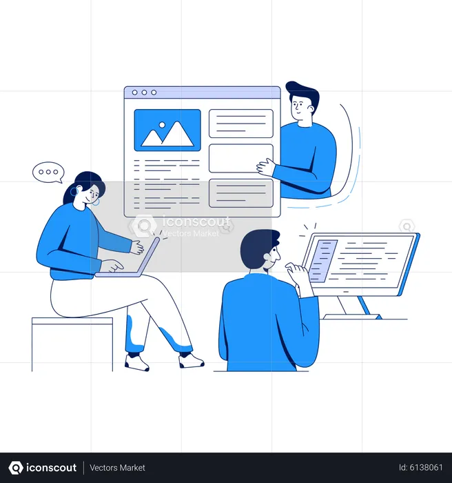 Developers working together  Illustration