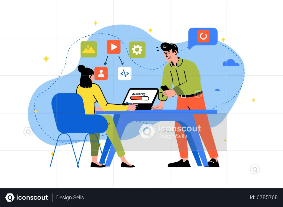 Developers working together  Illustration