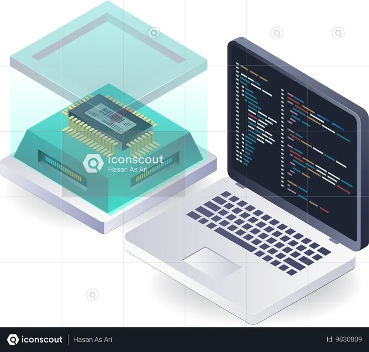 Developing Advanced Computer Chips  Illustration