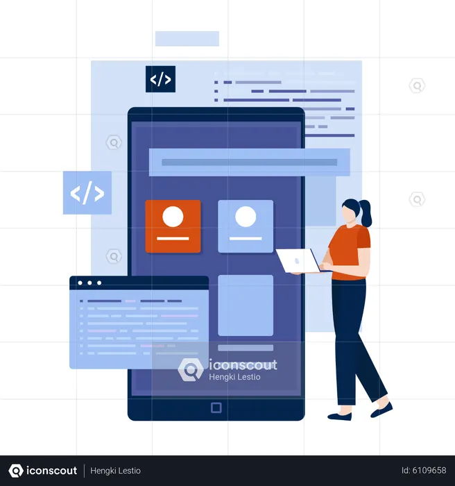 Developing mobile apps  Illustration