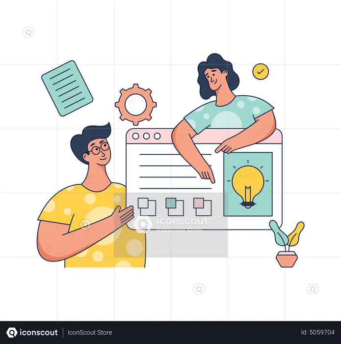 Developing Team Working together  Illustration
