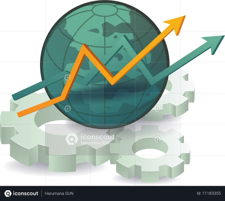 Development of business world  Illustration