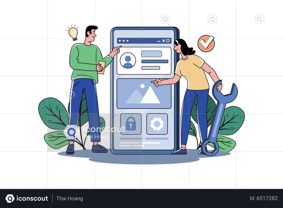 Development Team Developed Mobile App  Illustration