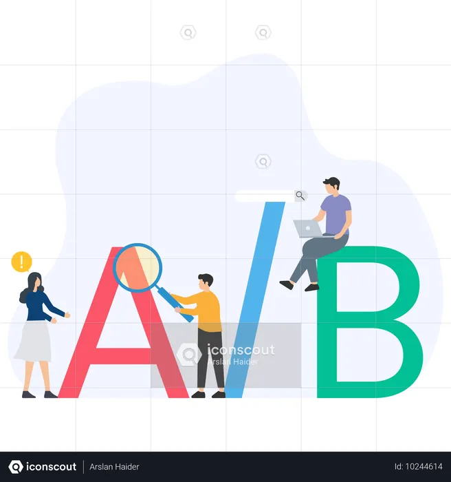 Development team doing ab testing  Illustration