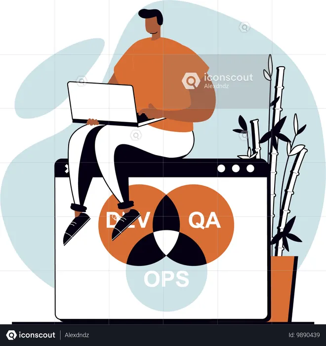 Développeur Java travaillant sur le codage Java  Illustration