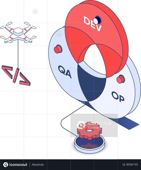 DevOps coding quality assurance  Illustration