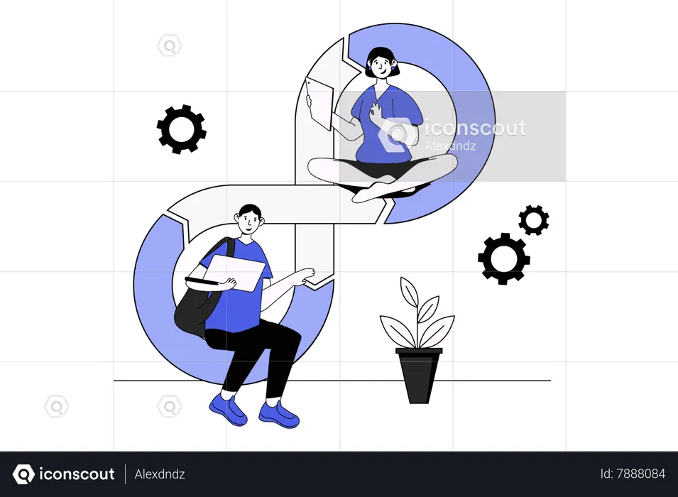 Devops creating software  Illustration