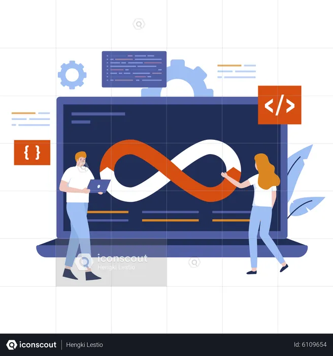 DevOps processing  Illustration