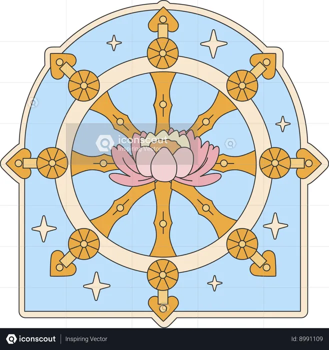 Dharma wheel  Illustration