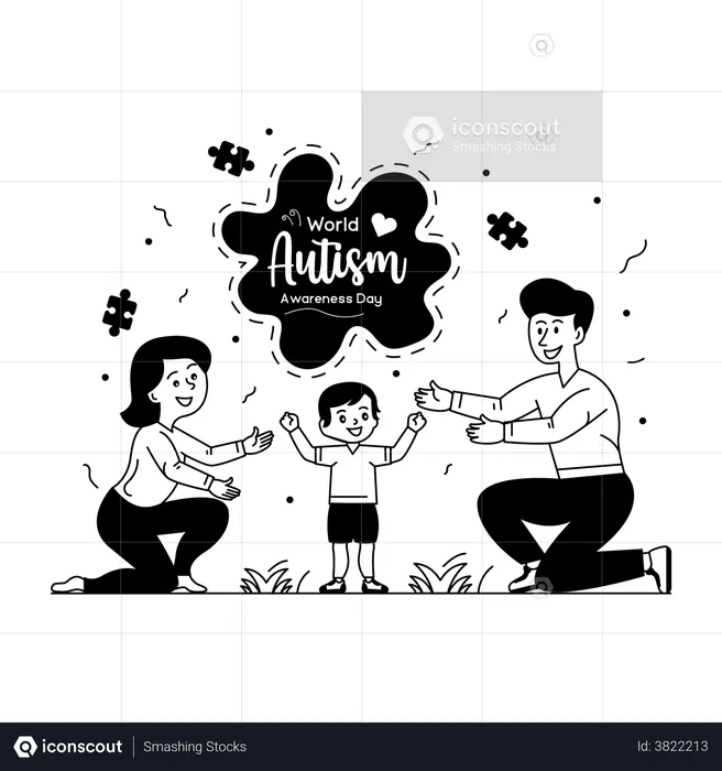 Dia de Conscientização do Autismo  Ilustração